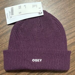 NEW Obey Purple Knit Cuff Future Beanie Hat Wineberry NWT